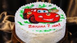 Детский торт с рисованной машиной