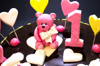  Шоколадный детский торт  с медвежонком