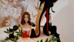 Свадебный торт  с сахарными фигурками жениха и невесты